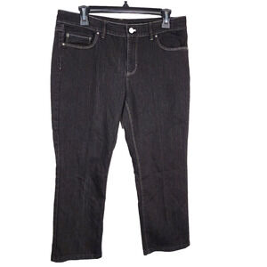 White House Black Market Womens Jeans Blanc Size 10 Black Denim Crop Leg Pockets